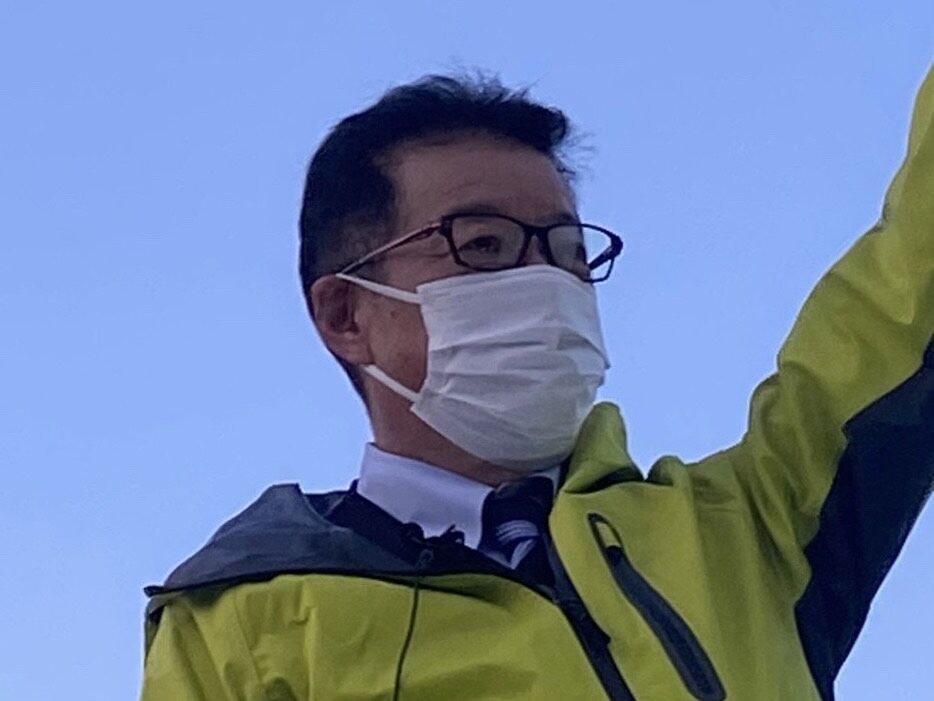 松井代表が応援に来て下さいました。